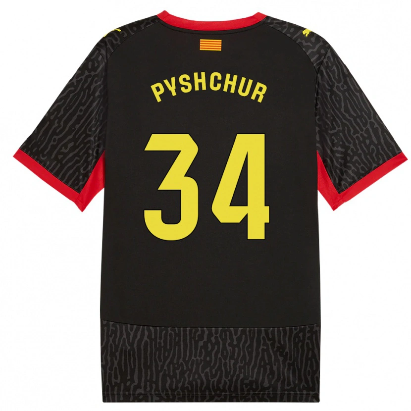 Danxen Criança Camisola Oleksandr Pyshchur #34 Preto Amarelo Vermelho Alternativa 2026/27 Camisa