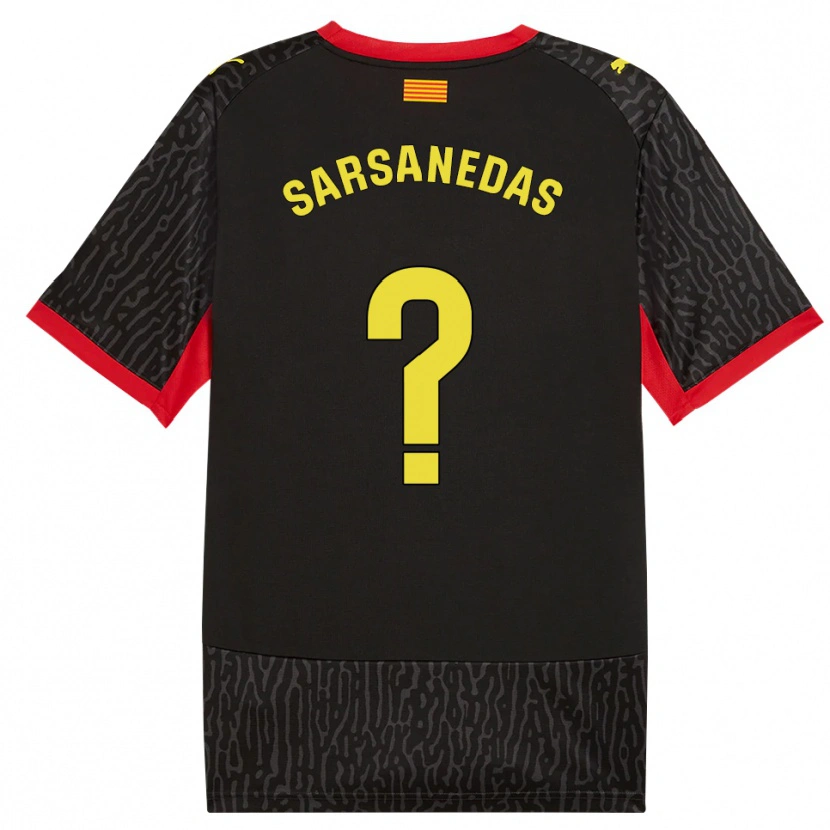 Danxen Criança Camisola Joao Sarsanedas #0 Preto Amarelo Vermelho Alternativa 2026/27 Camisa