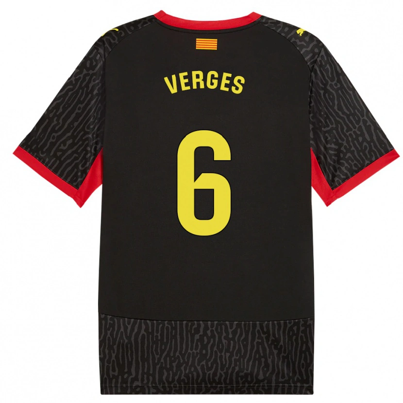 Danxen Criança Camisola Mar Vergés #6 Preto Amarelo Vermelho Alternativa 2026/27 Camisa