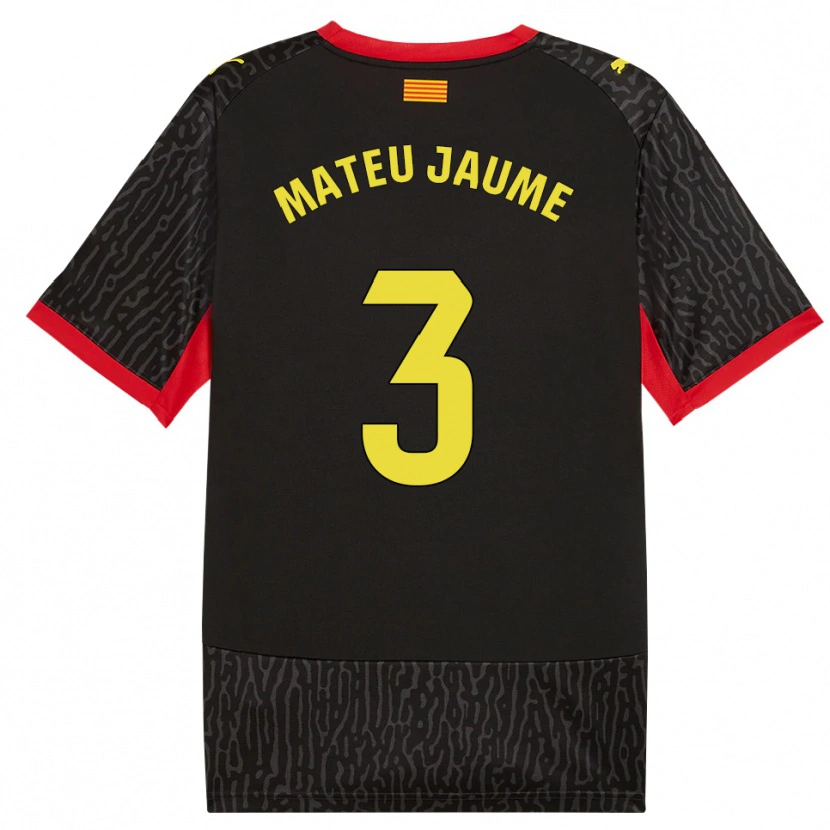 Danxen Criança Camisola Mateu Morey #3 Preto Amarelo Vermelho Alternativa 2026/27 Camisa