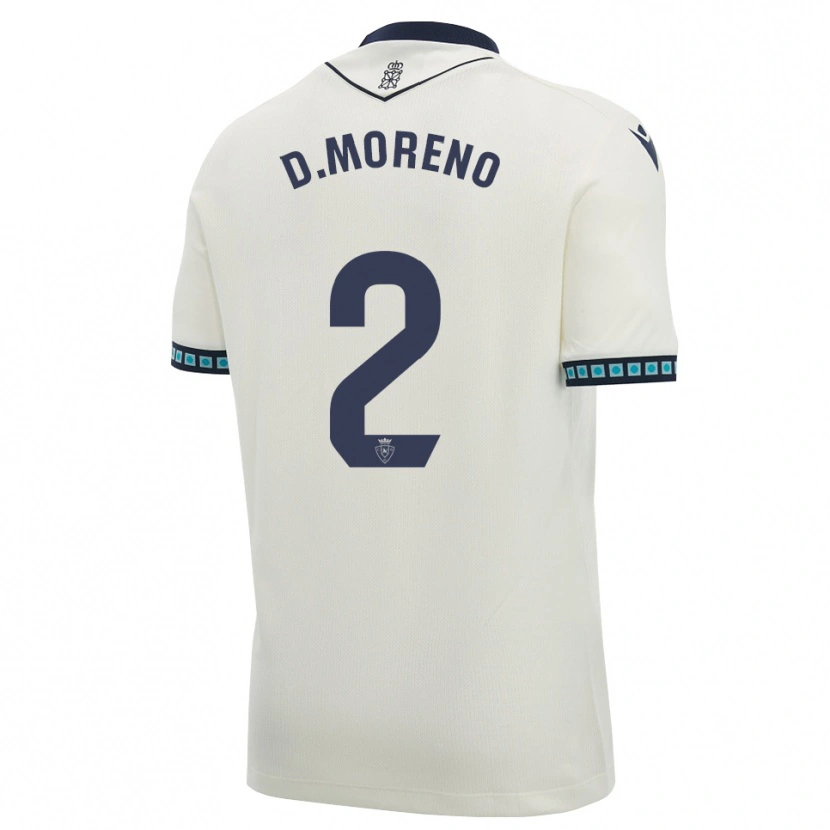 Danxen Criança Camisola Diego Moreno #2 Branco Preto Azul Céu Claro Alternativa 2026/27 Camisa
