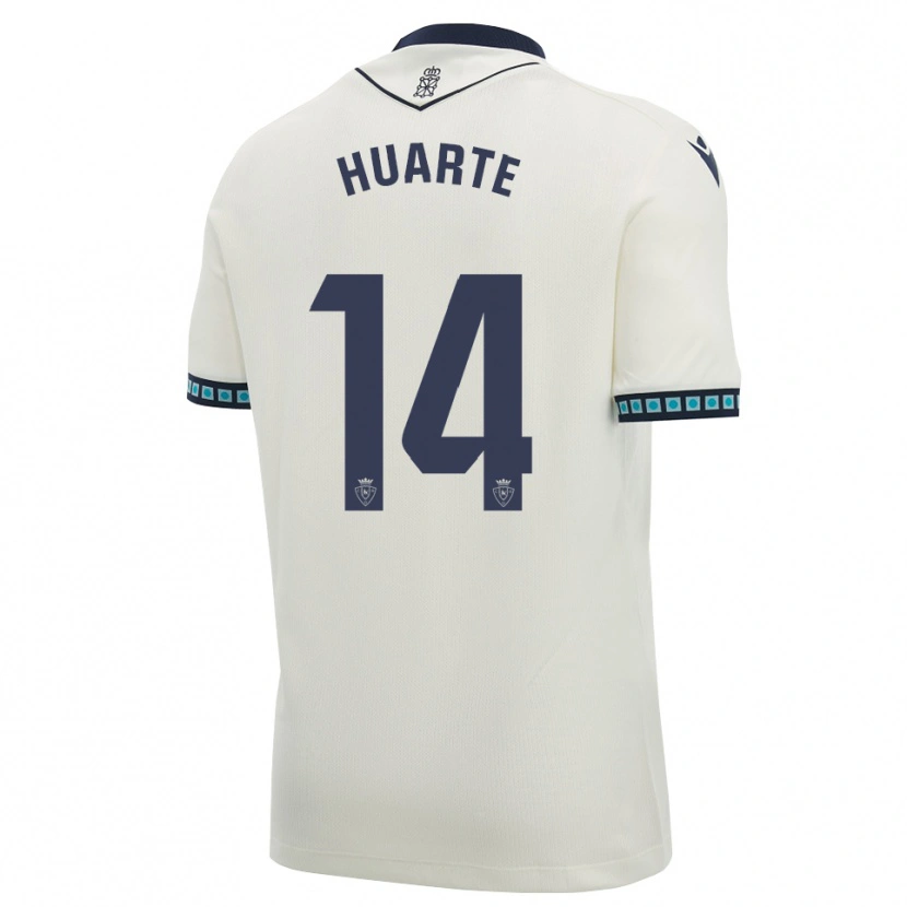 Danxen Criança Camisola Xabi Huarte #14 Branco Preto Azul Céu Claro Alternativa 2026/27 Camisa