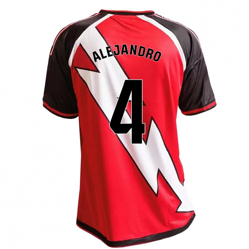 Danxen Criança Camisola Alejandro López #4 Vermelho Preto Branco Alternativa 2026/27 Camisa