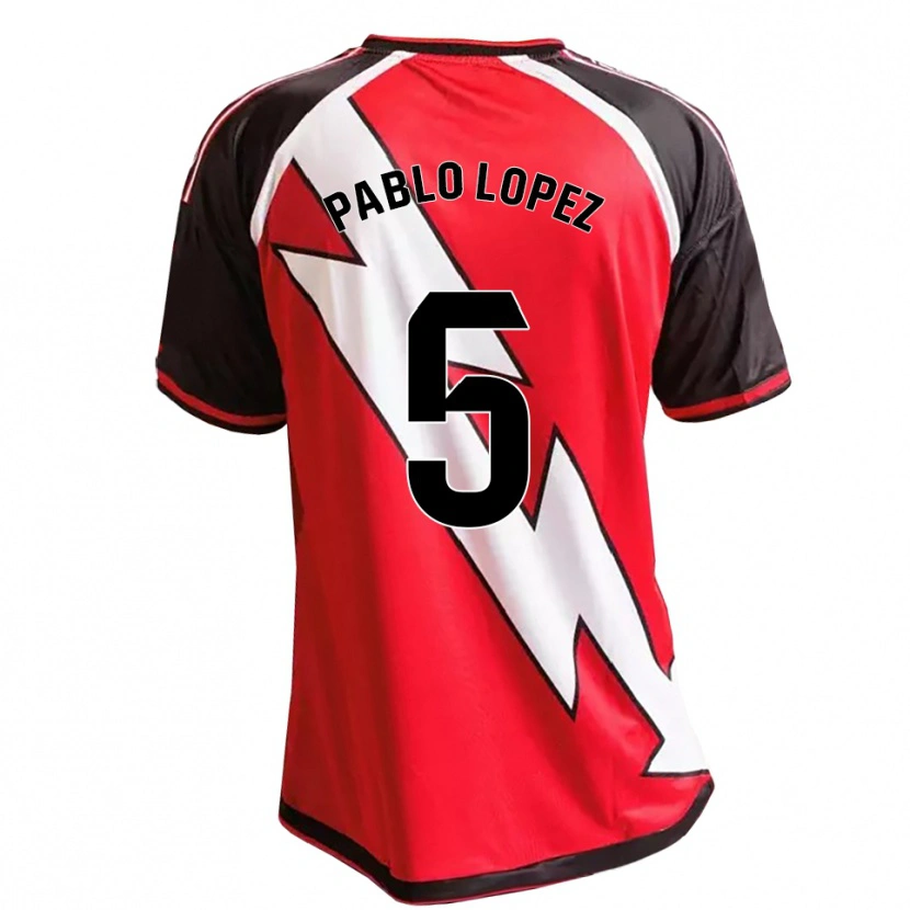 Danxen Criança Camisola Pablo López #5 Vermelho Preto Branco Alternativa 2026/27 Camisa