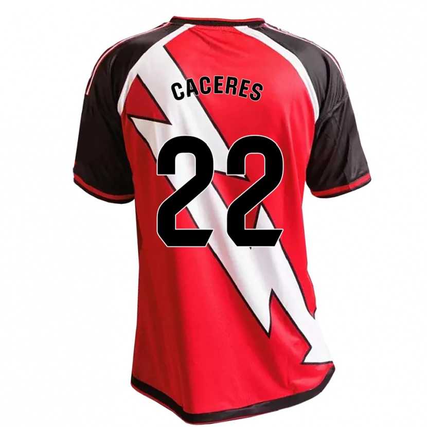 Danxen Criança Camisola Daniel Cáceres #22 Vermelho Preto Branco Alternativa 2026/27 Camisa