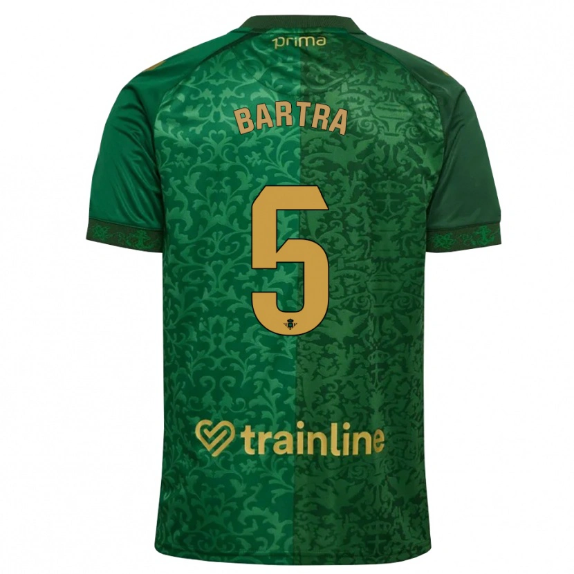 Danxen Criança Camisola Marc Bartra #5 Verde Floresta Dourado Escuro Alternativa 2026/27 Camisa