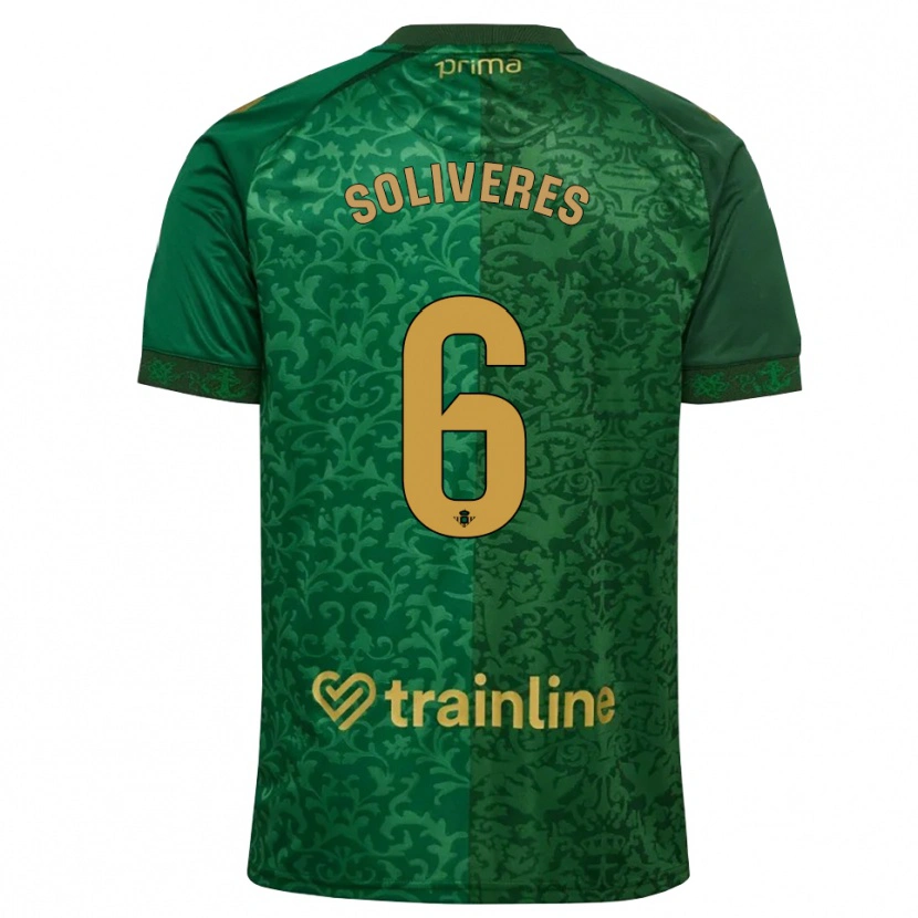 Danxen Criança Camisola Gema Soliveres #6 Verde Floresta Dourado Escuro Alternativa 2026/27 Camisa