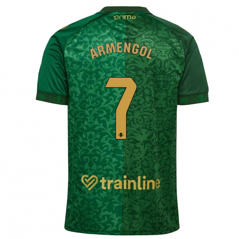 Danxen Criança Camisola Carla Armengol Joaniquet #7 Verde Floresta Dourado Escuro Alternativa 2026/27 Camisa