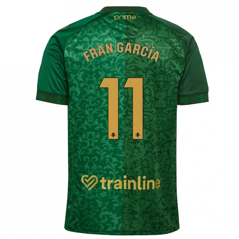 Danxen Criança Camisola Fran García #11 Verde Floresta Dourado Escuro Alternativa 2026/27 Camisa