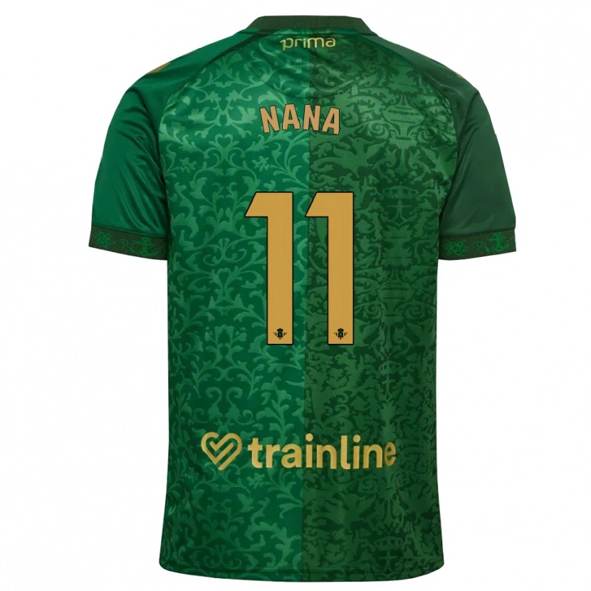 Danxen Criança Camisola Nuria Ligero Fernández #11 Verde Floresta Dourado Escuro Alternativa 2026/27 Camisa