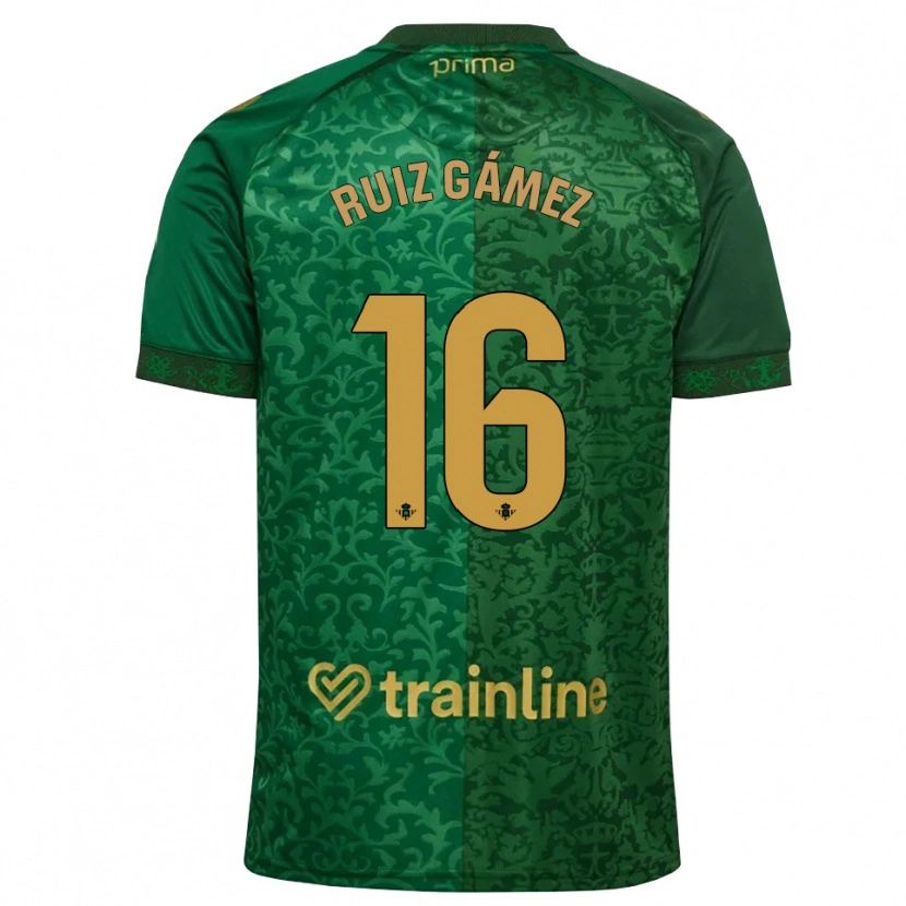 Danxen Criança Camisola María Ruiz #16 Verde Floresta Dourado Escuro Alternativa 2026/27 Camisa
