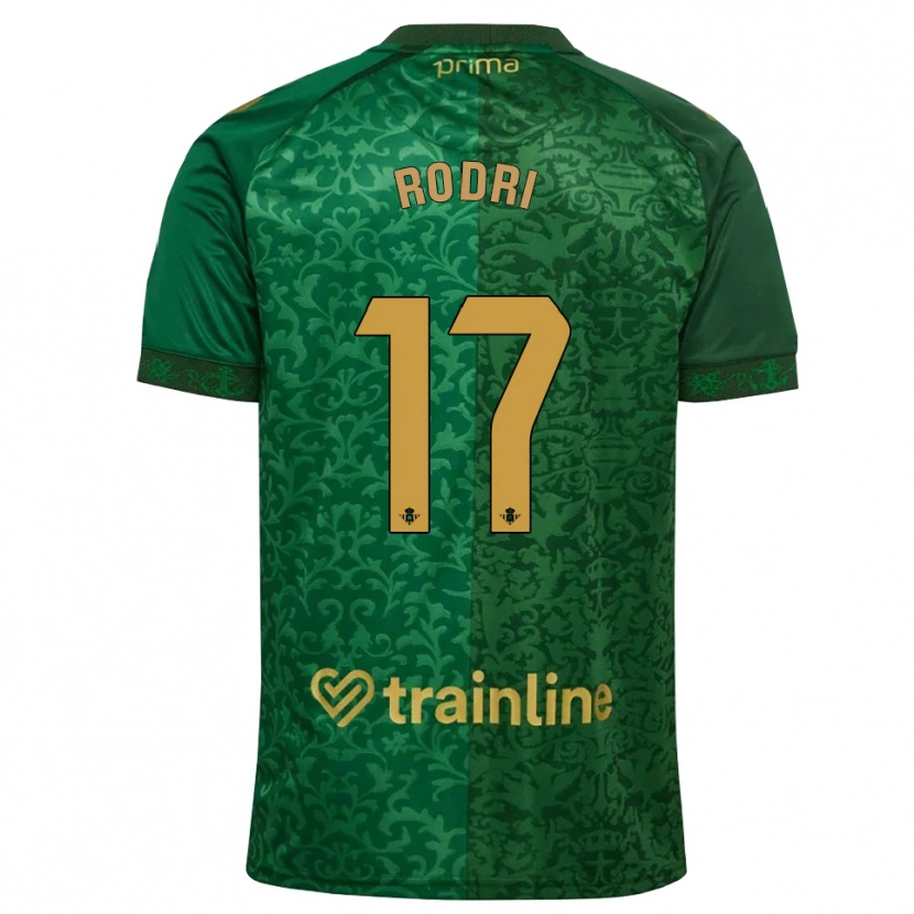 Danxen Criança Camisola Rodri Sanchez #17 Verde Floresta Dourado Escuro Alternativa 2026/27 Camisa