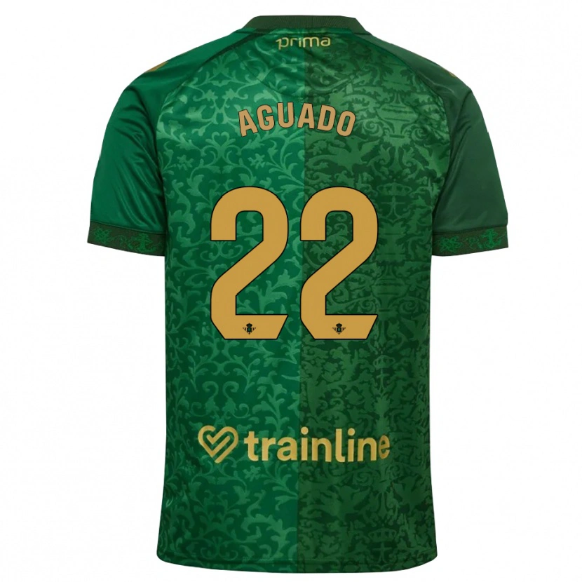 Danxen Criança Camisola Julia Aguado Fernández #22 Verde Floresta Dourado Escuro Alternativa 2026/27 Camisa