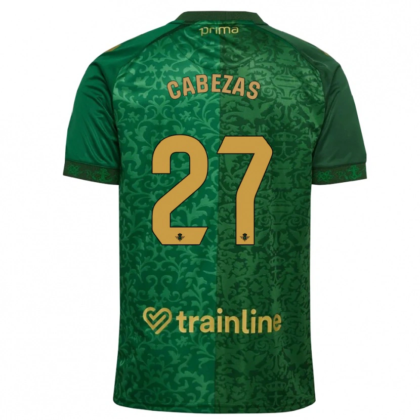 Danxen Criança Camisola Ángela Cabezas #27 Verde Floresta Dourado Escuro Alternativa 2026/27 Camisa