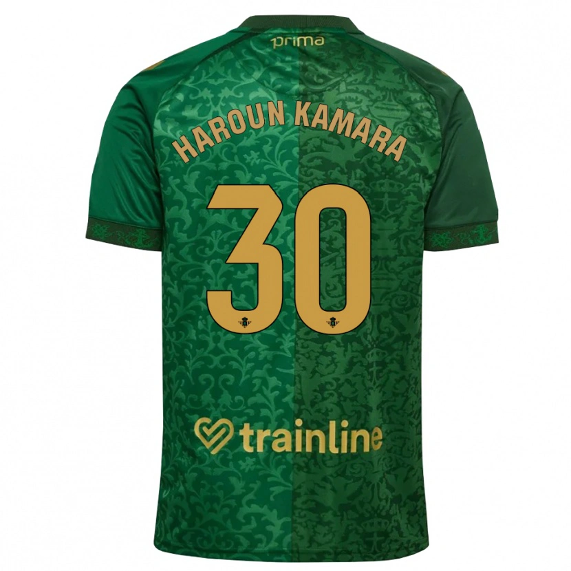 Danxen Criança Camisola Miguel Haroun Kamara #30 Verde Floresta Dourado Escuro Alternativa 2026/27 Camisa