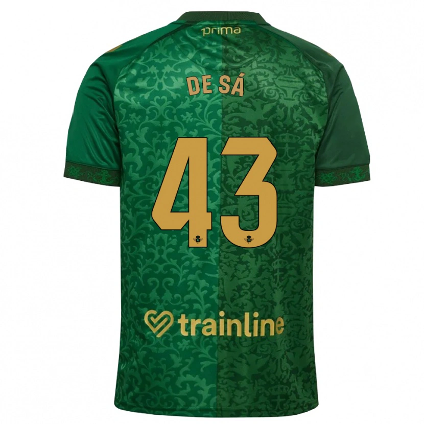 Danxen Criança Camisola Rubén De Sá #43 Verde Floresta Dourado Escuro Alternativa 2026/27 Camisa