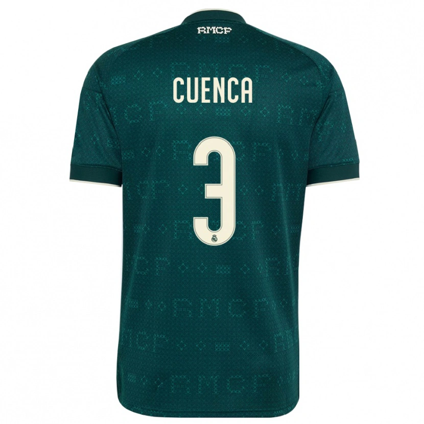 Danxen Criança Camisola David Cuenca #3 Cinza Ardósia Escuro Branco Alternativa 2026/27 Camisa
