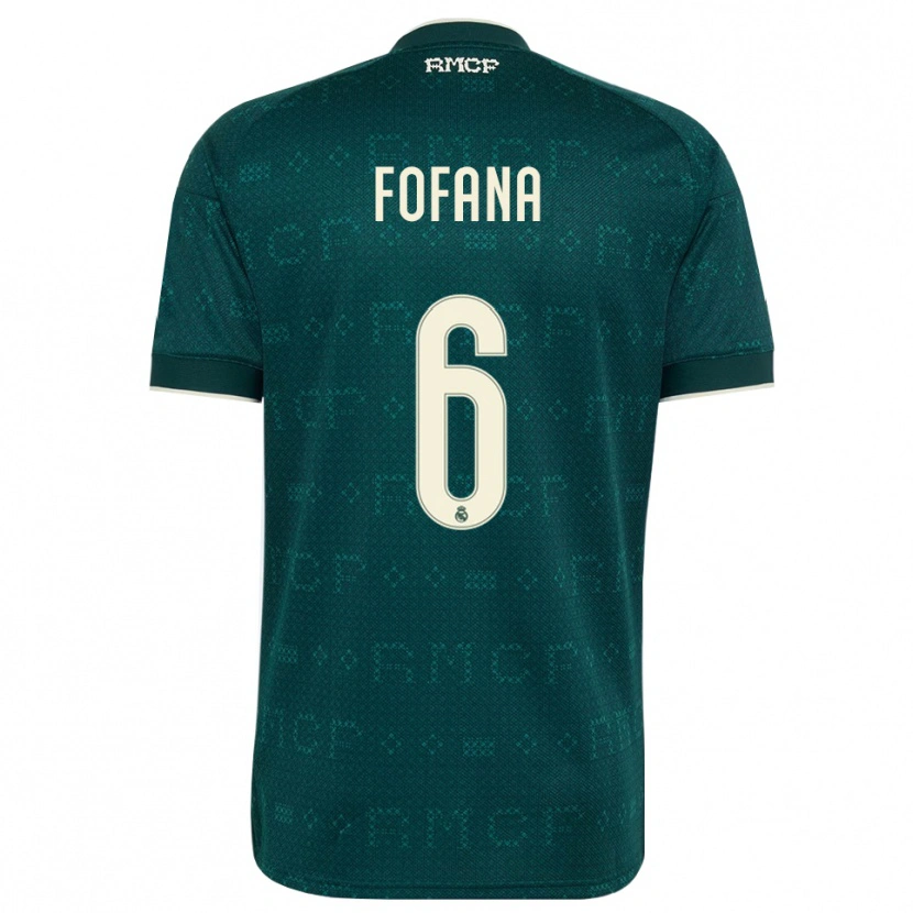 Danxen Criança Camisola Cherif Fofana #6 Cinza Ardósia Escuro Branco Alternativa 2026/27 Camisa