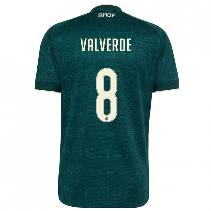 Danxen Criança Camisola Federico Valverde #8 Cinza Ardósia Escuro Branco Alternativa 2026/27 Camisa