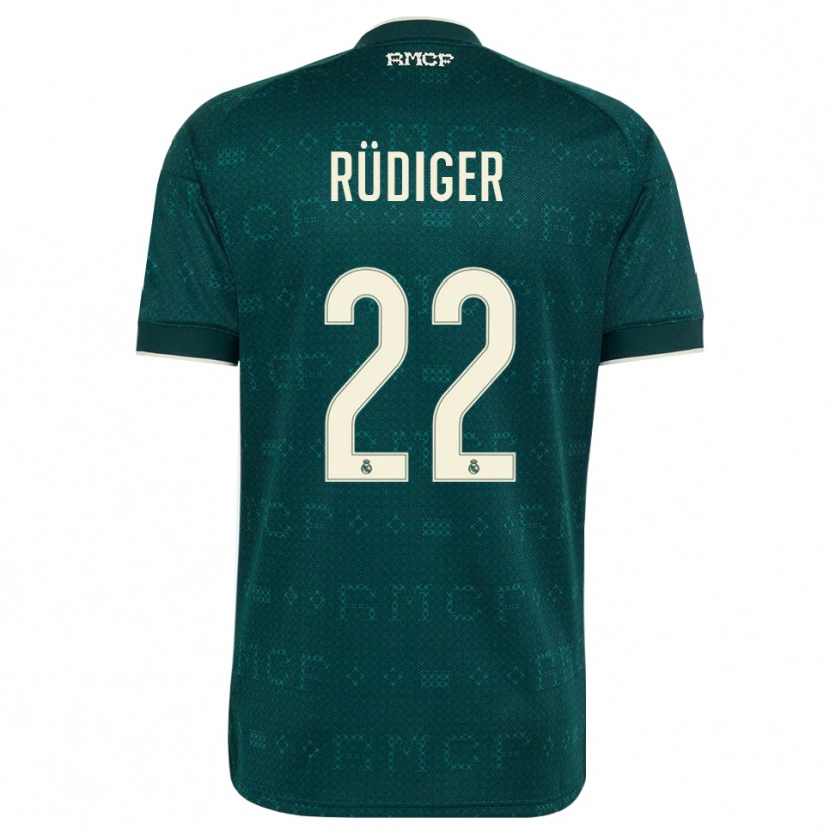Danxen Criança Camisola Antonio Rüdiger #22 Cinza Ardósia Escuro Branco Alternativa 2026/27 Camisa