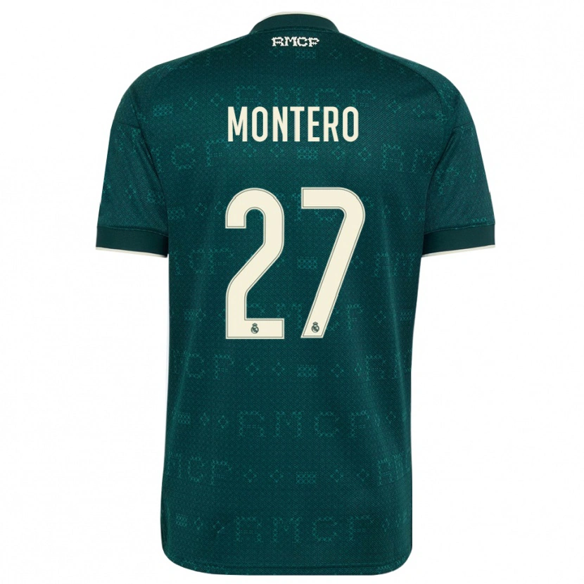 Danxen Criança Camisola Pablo Montero #27 Cinza Ardósia Escuro Branco Alternativa 2026/27 Camisa