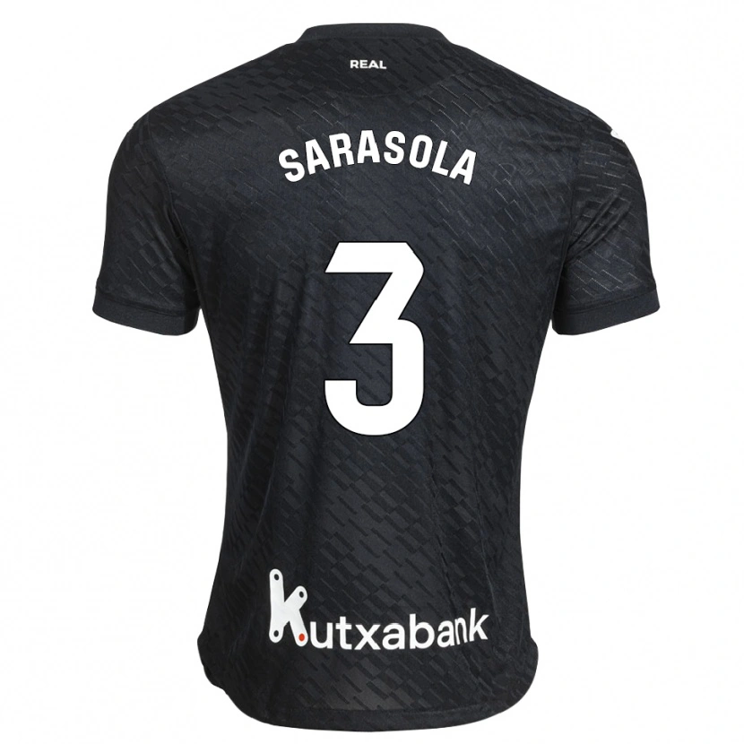 Danxen Criança Camisola Izarne Sarasola Beain #3 Preto Branco Alternativa 2026/27 Camisa