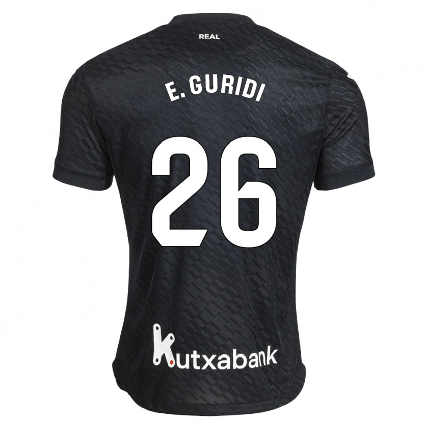 Danxen Criança Camisola Elene Guridi Mesonero #26 Preto Branco Alternativa 2026/27 Camisa