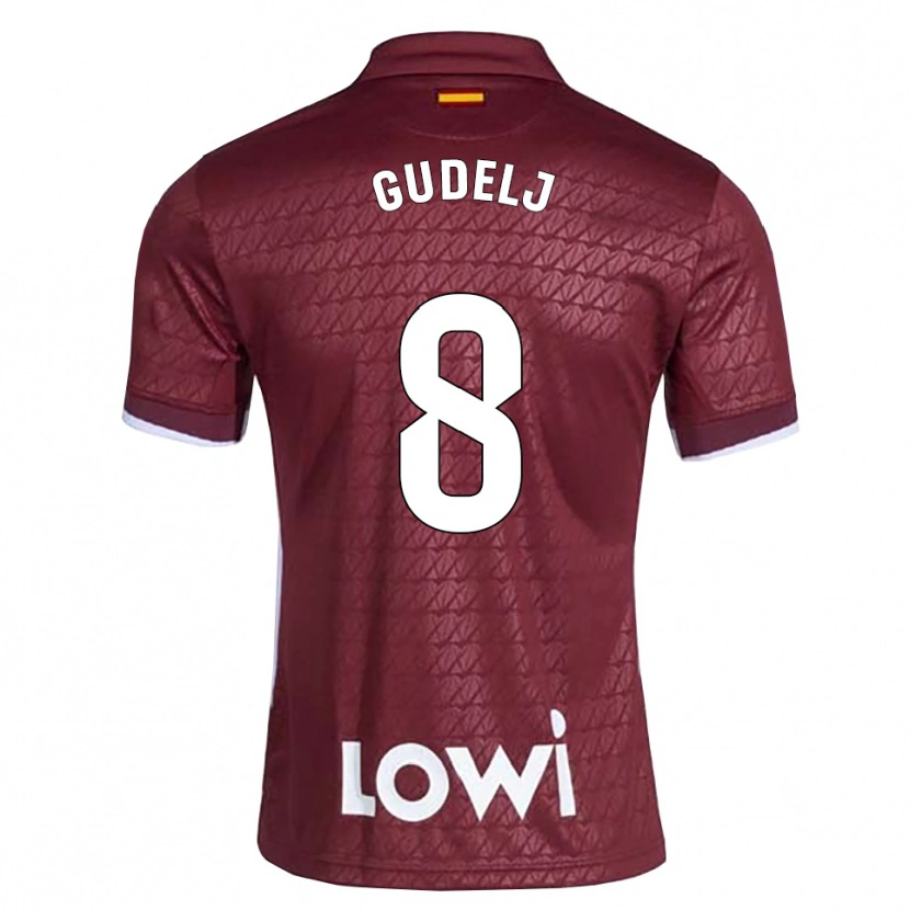 Danxen Criança Camisola Nemanja Gudelj #8 Vermelho Escuro Branco Alternativa 2026/27 Camisa