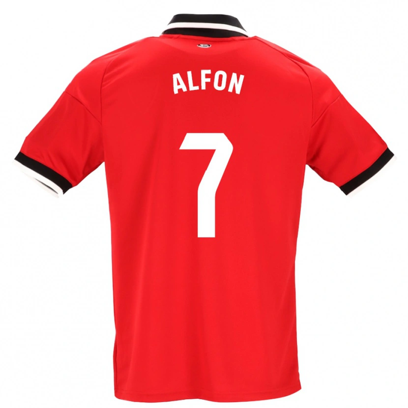 Danxen Criança Camisola Alfon González #7 Preto Branco Vermelho Alternativa 2026/27 Camisa