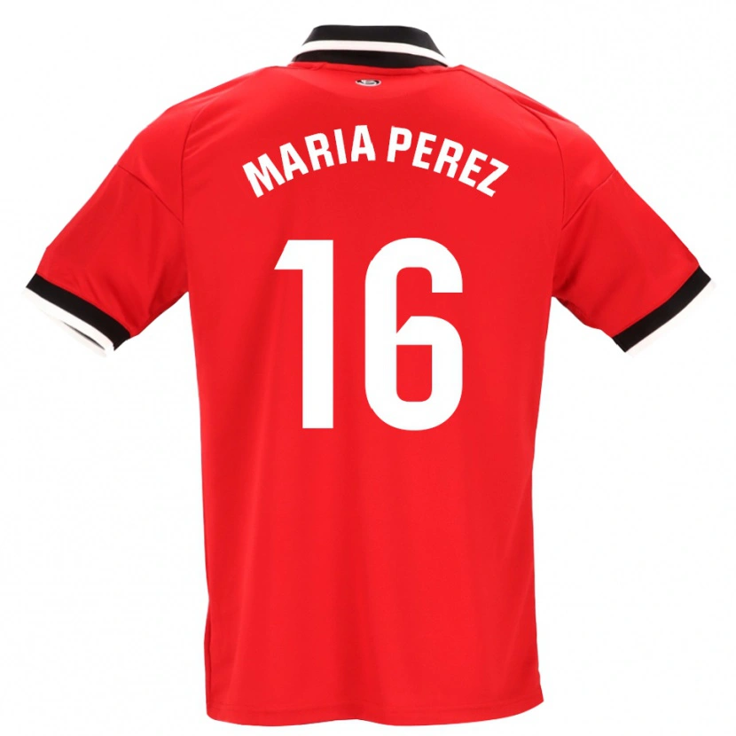Danxen Criança Camisola María Pérez Rabaza #16 Preto Branco Vermelho Alternativa 2026/27 Camisa