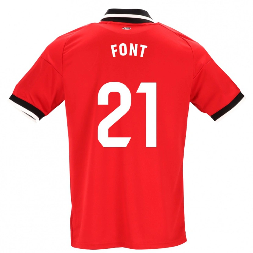 Danxen Criança Camisola Jan Font #21 Preto Branco Vermelho Alternativa 2026/27 Camisa