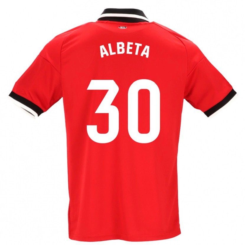 Danxen Criança Camisola Alba María López Montiel #30 Preto Branco Vermelho Alternativa 2026/27 Camisa