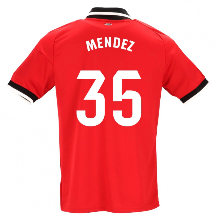 Danxen Criança Camisola Tomás Méndez #35 Preto Branco Vermelho Alternativa 2026/27 Camisa
