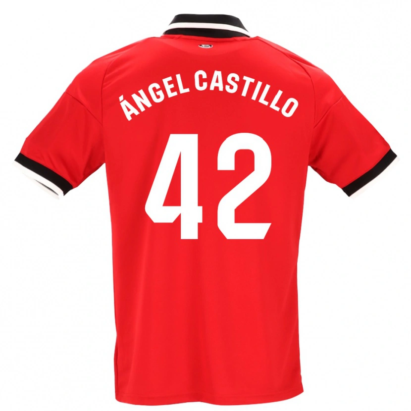Danxen Criança Camisola Manuel Ángel Castillo #42 Preto Branco Vermelho Alternativa 2026/27 Camisa
