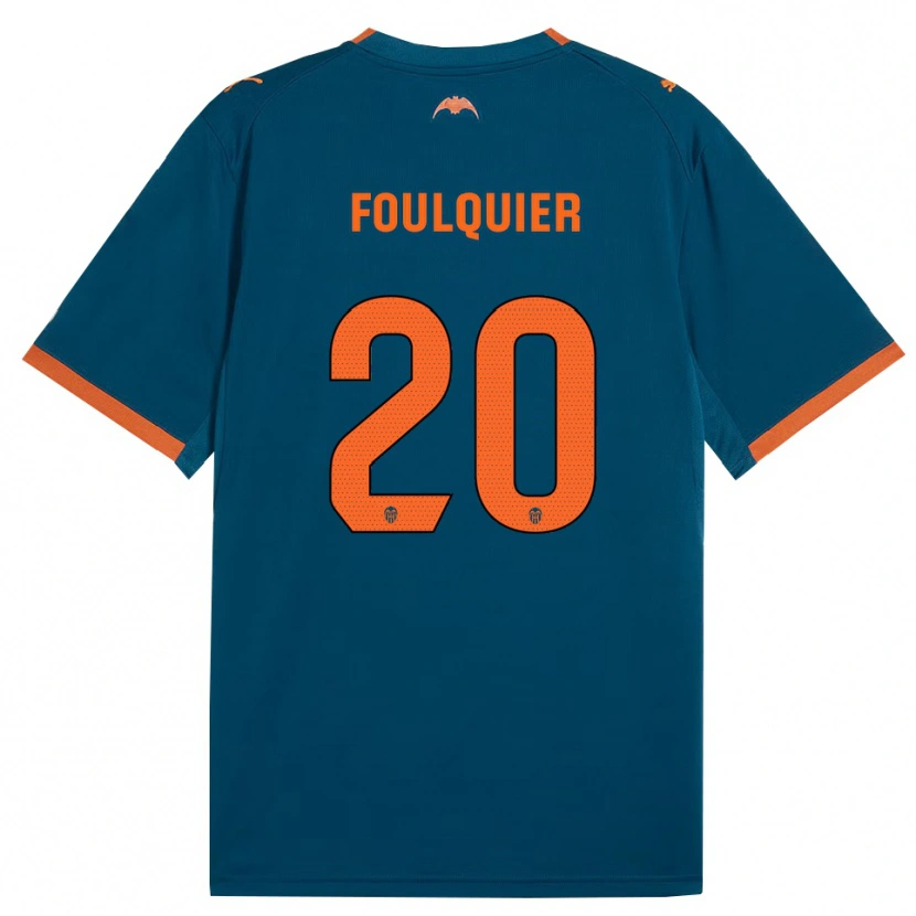 Danxen Criança Camisola Dimitri Foulquier #20 Azul Aço Laranja Alternativa 2026/27 Camisa