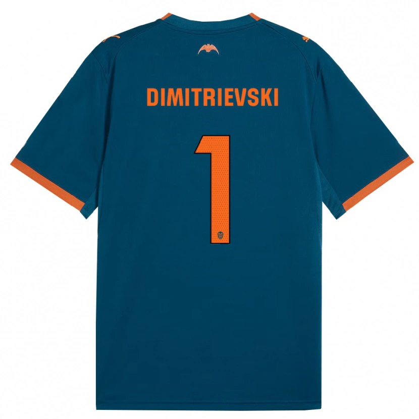 Danxen Criança Camisola Stole Dimitrievski #1 Azul Aço Laranja Alternativa 2026/27 Camisa