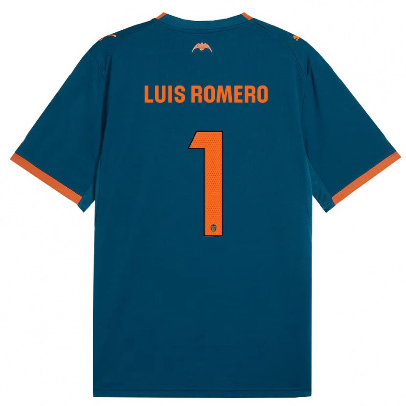 Danxen Criança Camisola Luis Romero #1 Azul Aço Laranja Alternativa 2026/27 Camisa