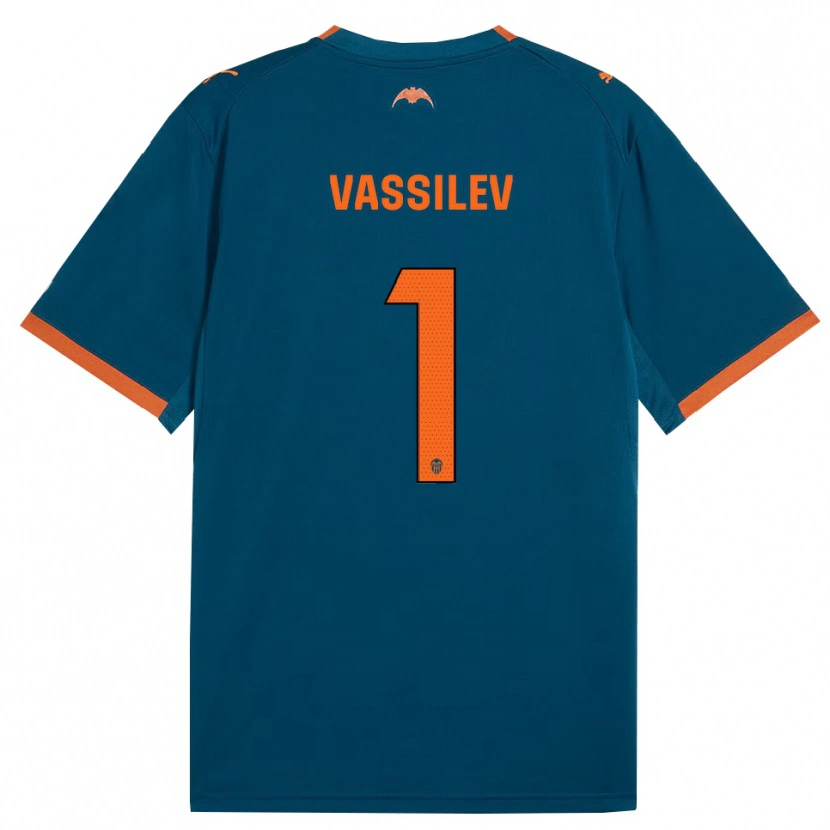 Danxen Criança Camisola David Vassilev #1 Azul Aço Laranja Alternativa 2026/27 Camisa