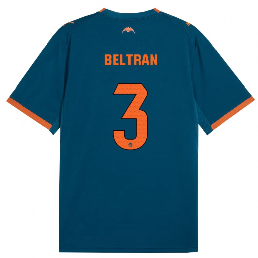 Danxen Criança Camisola Bea Beltran #3 Azul Aço Laranja Alternativa 2026/27 Camisa