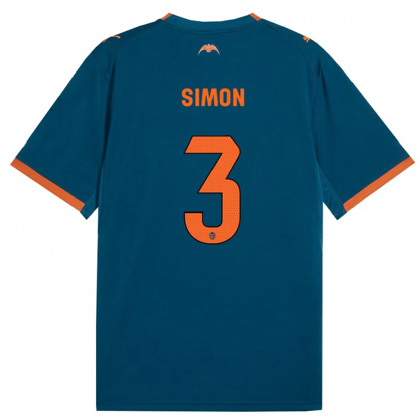 Danxen Criança Camisola Bénédicte Simon #3 Azul Aço Laranja Alternativa 2026/27 Camisa