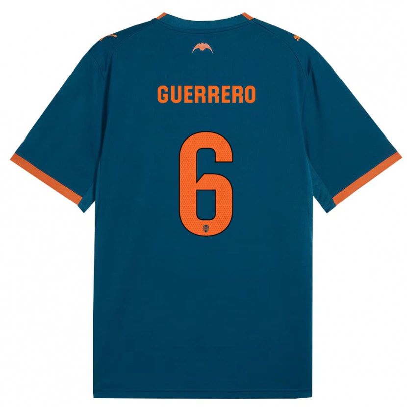 Danxen Criança Camisola Paula Guerrero #6 Azul Aço Laranja Alternativa 2026/27 Camisa