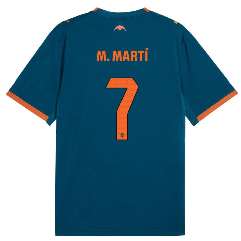 Danxen Criança Camisola Marina Martí #7 Azul Aço Laranja Alternativa 2026/27 Camisa