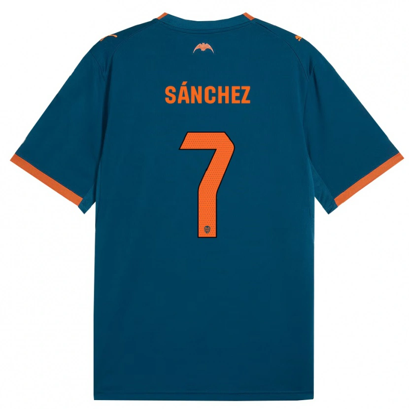 Danxen Criança Camisola Dani Sánchez #7 Azul Aço Laranja Alternativa 2026/27 Camisa