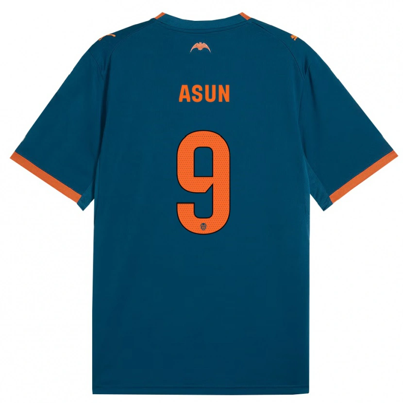 Danxen Criança Camisola Asun #9 Azul Aço Laranja Alternativa 2026/27 Camisa