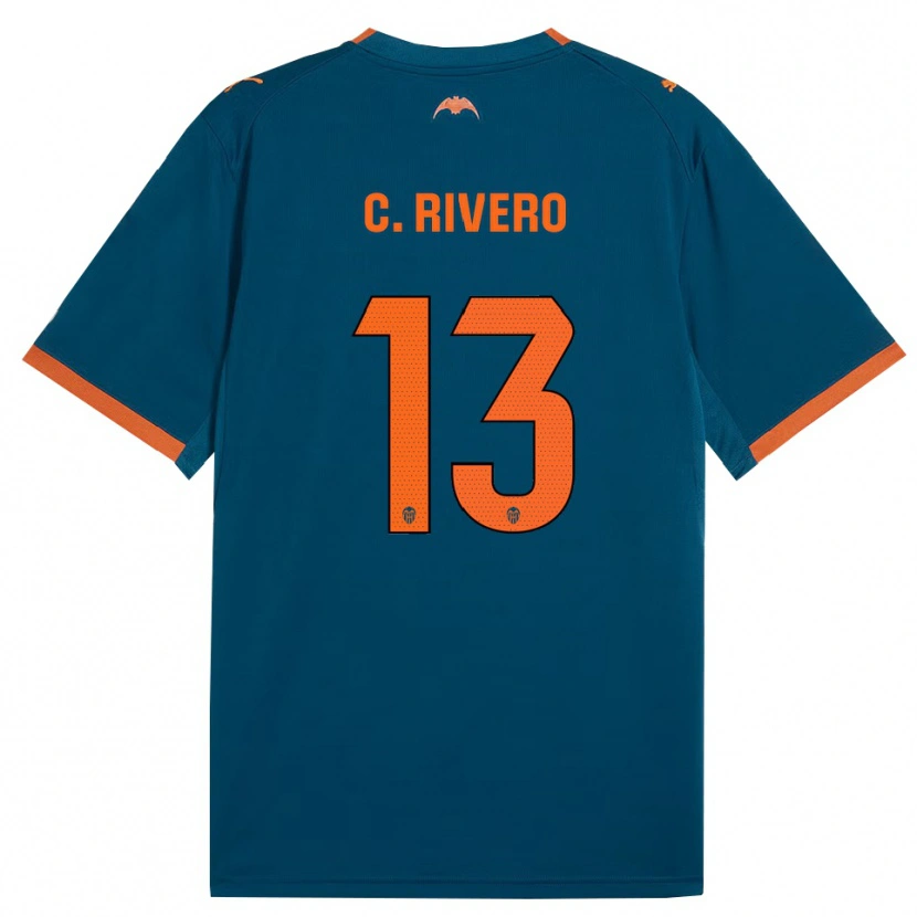 Danxen Criança Camisola Cristian Rivero #13 Azul Aço Laranja Alternativa 2026/27 Camisa
