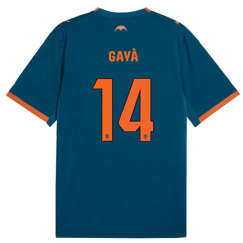 Danxen Criança Camisola José Gayà #14 Azul Aço Laranja Alternativa 2026/27 Camisa