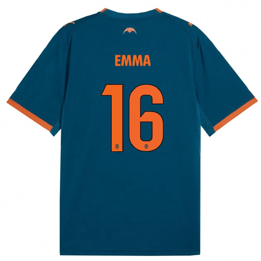 Danxen Criança Camisola Emma Martín Queralt #16 Azul Aço Laranja Alternativa 2026/27 Camisa