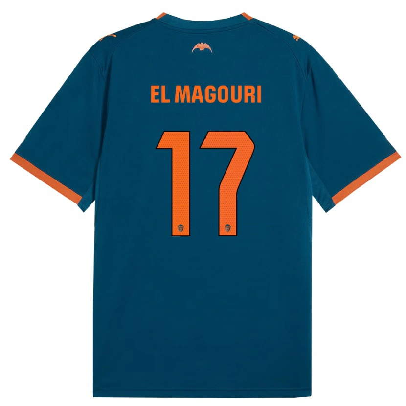 Danxen Criança Camisola Anas El Magouri #17 Azul Aço Laranja Alternativa 2026/27 Camisa