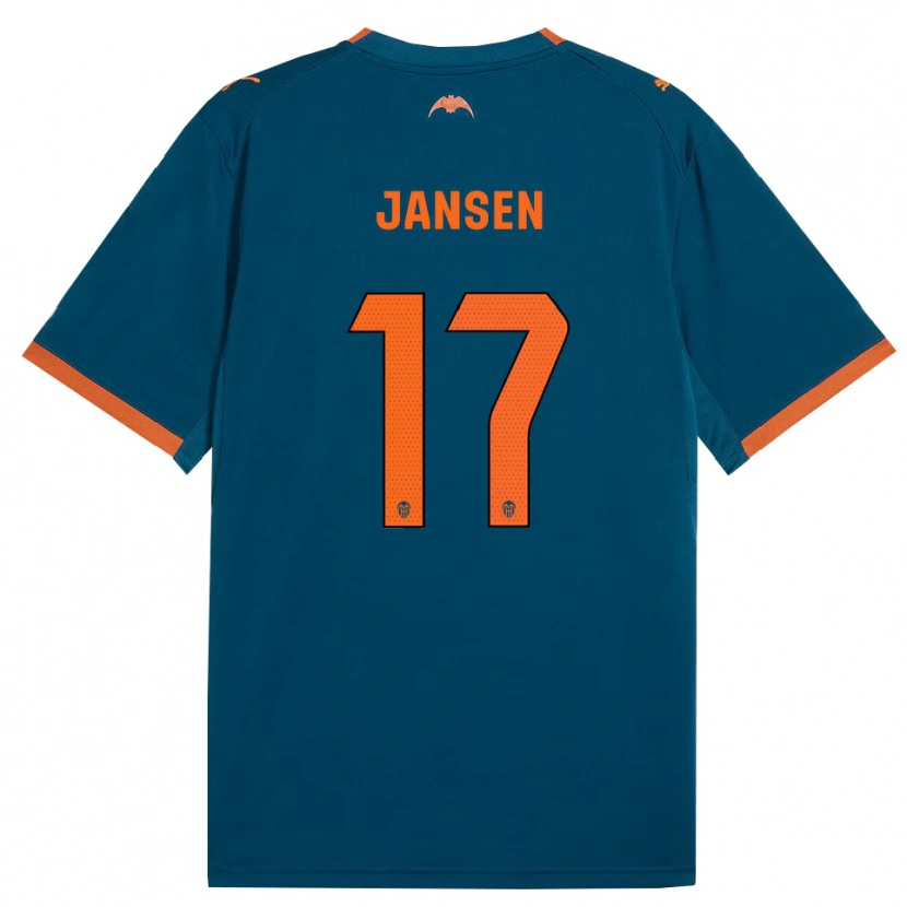 Danxen Criança Camisola Ellen Jansen #17 Azul Aço Laranja Alternativa 2026/27 Camisa