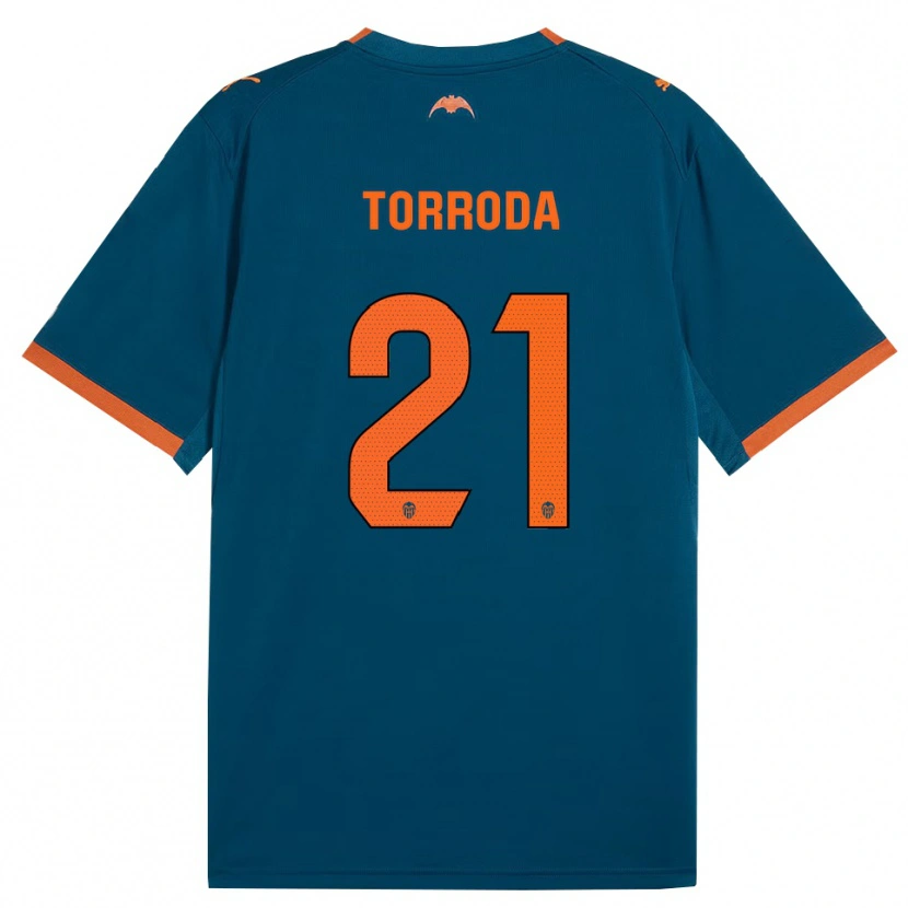 Danxen Criança Camisola Anna Torroda #21 Azul Aço Laranja Alternativa 2026/27 Camisa
